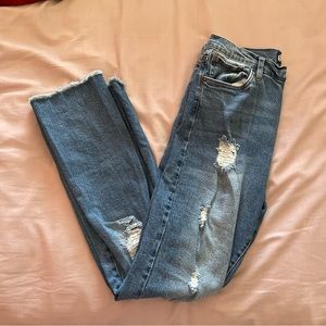 High waisted flared jeans